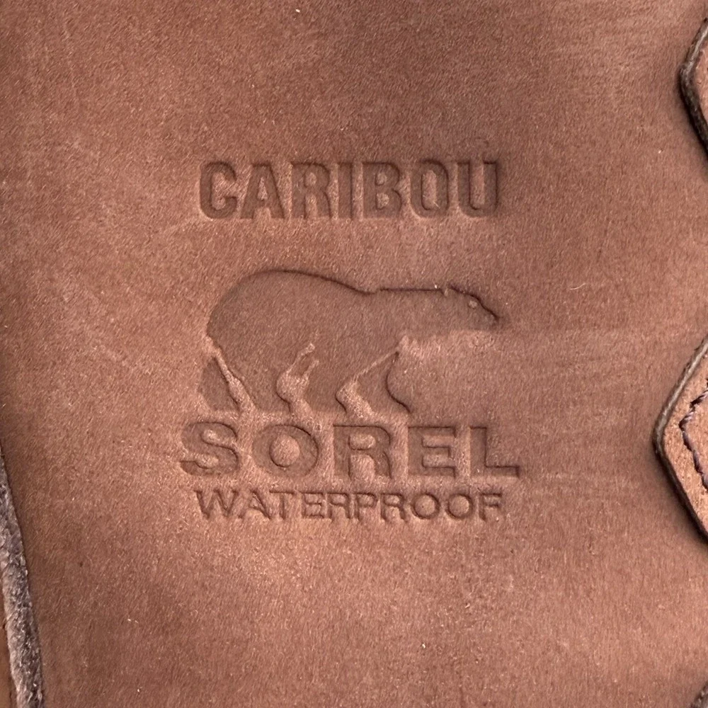 Sorel Caribou Snow Boots Womens 7.5 Rust Brown Nubuck Sherpa Apres Ski Lug Sole